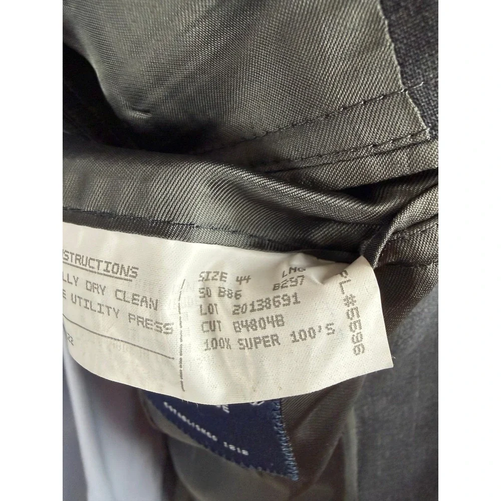 Brooks Brothers BrooksEase Grey Pinstripe Wool Blazer Sport‎ Coat 44 Long 44L
